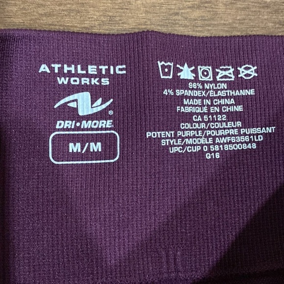 Athletic works DRI MORE - Purple cropped leggings Sz M - Picture 6 of 14